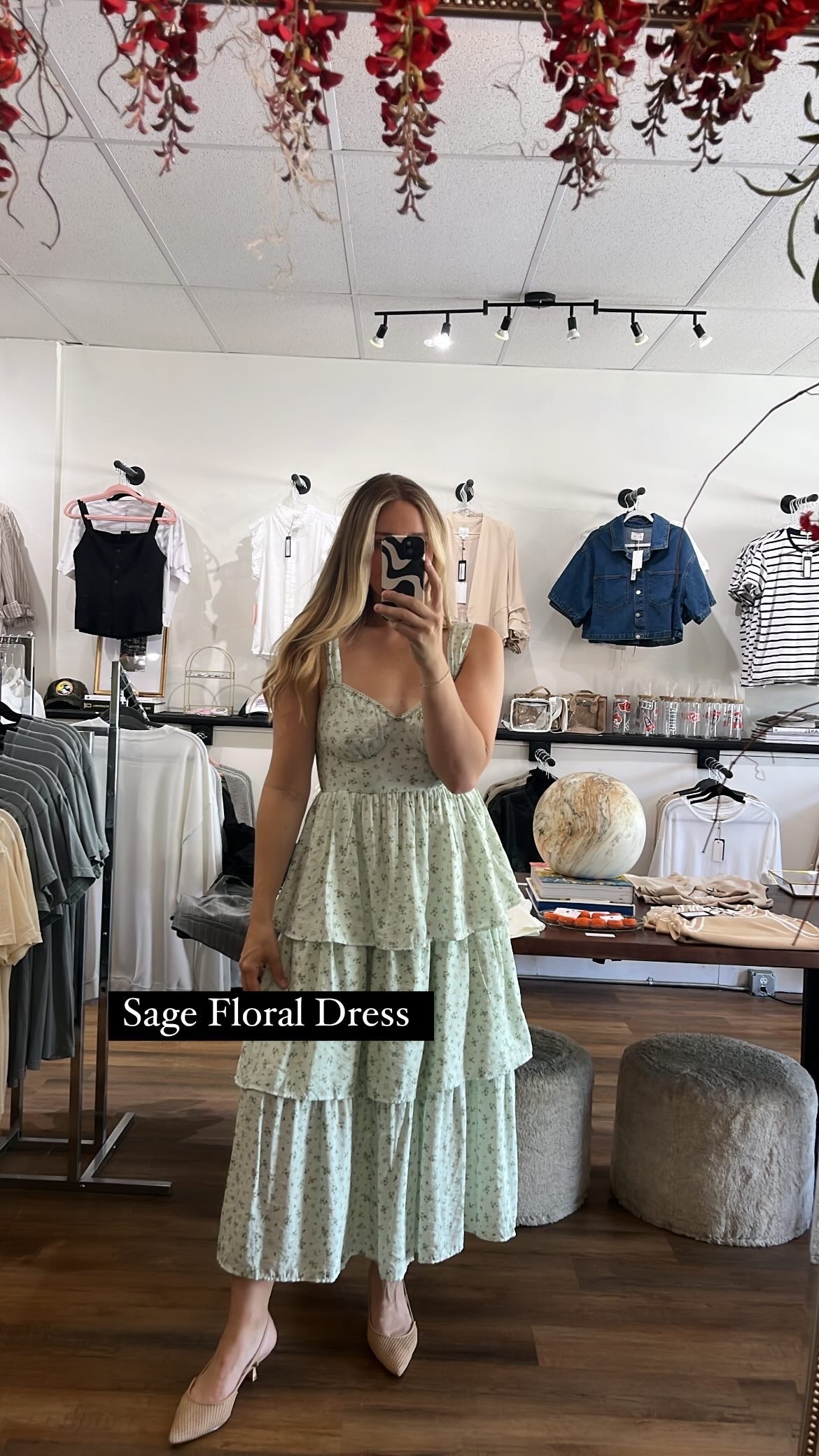 Sage Floral Dress