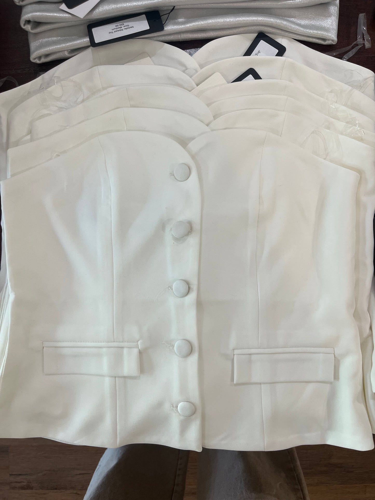 White Button Tube Top
