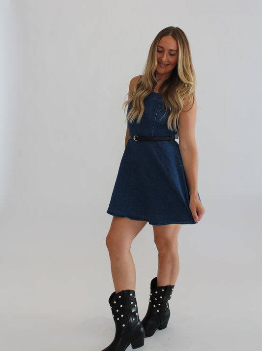 Denim Belted Dress