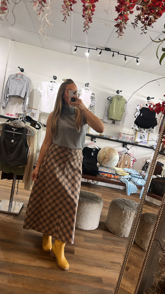 Cowboy Coffee Maxi Skirt