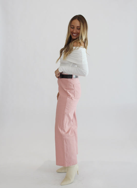 Pink Belted Jeans