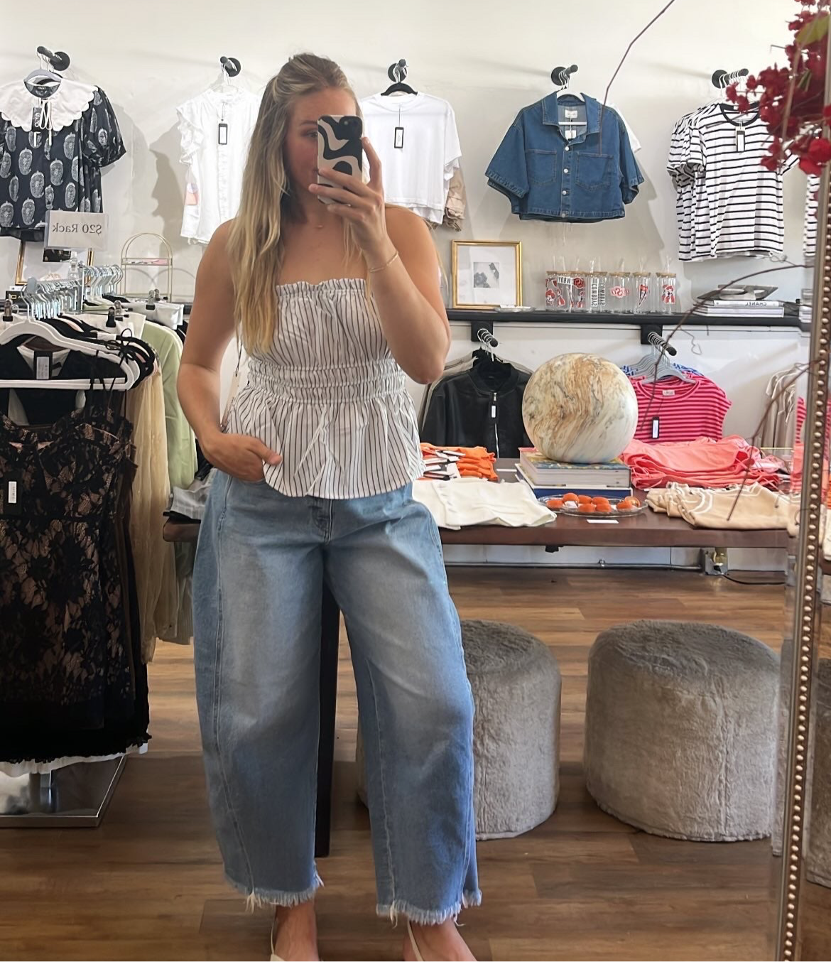 Kelby Striped Peplum