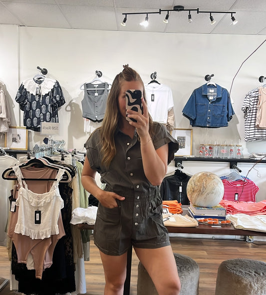Charcoal Hem Romper