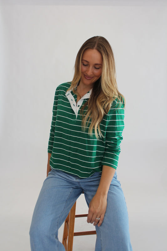 Green Stripe Polo