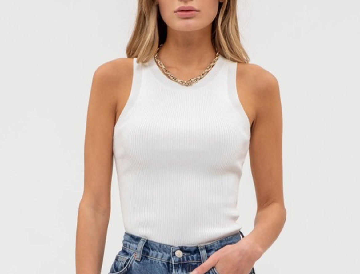 White Sweater Tank