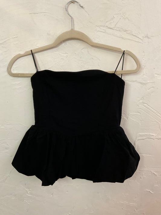 Coco Black Peplum Top