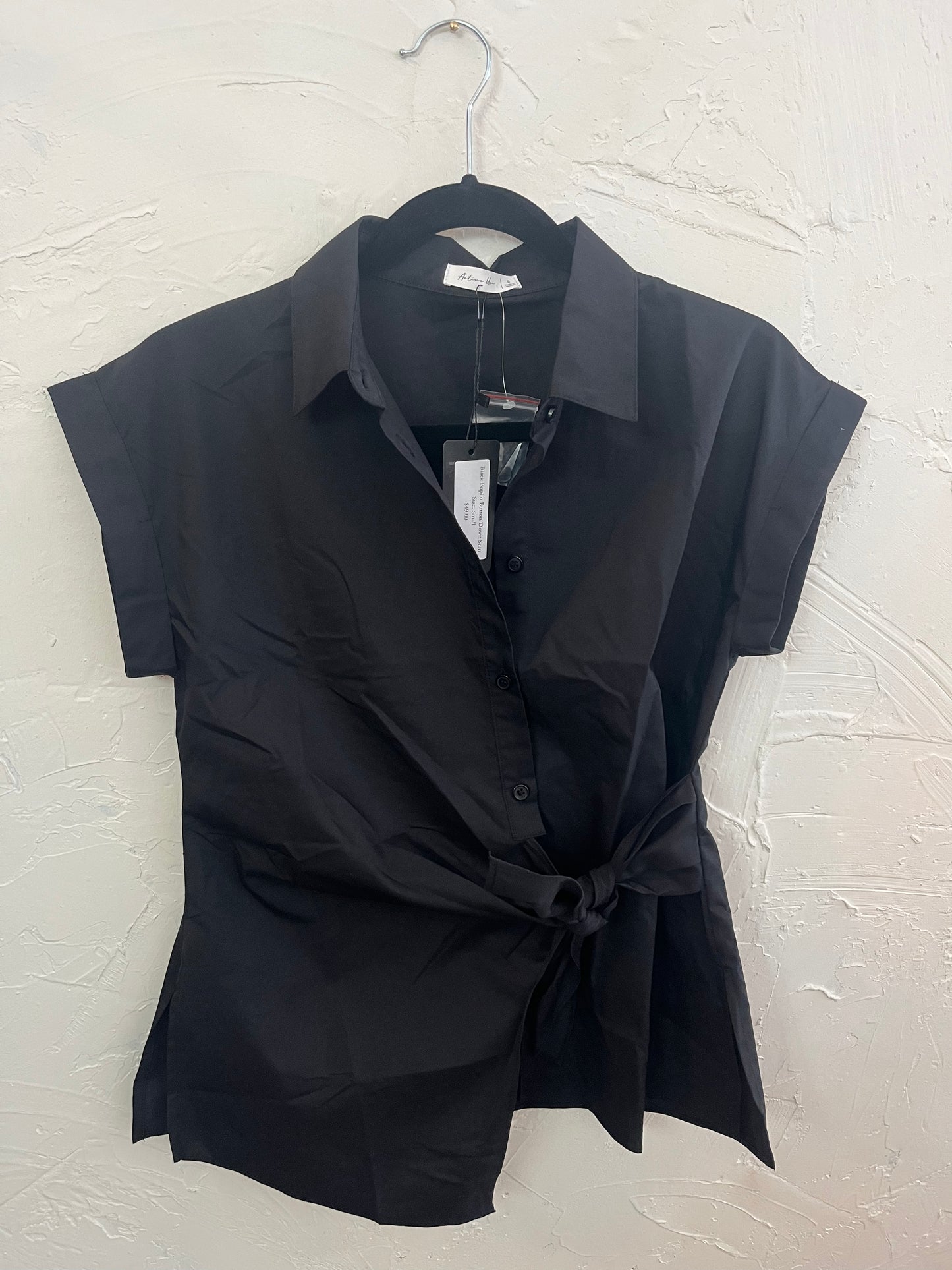 Black Poplin Button Down