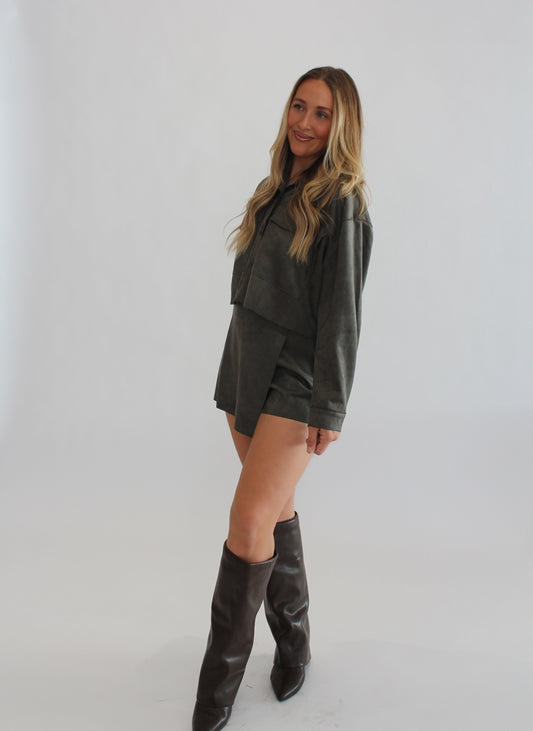 Suede Skort