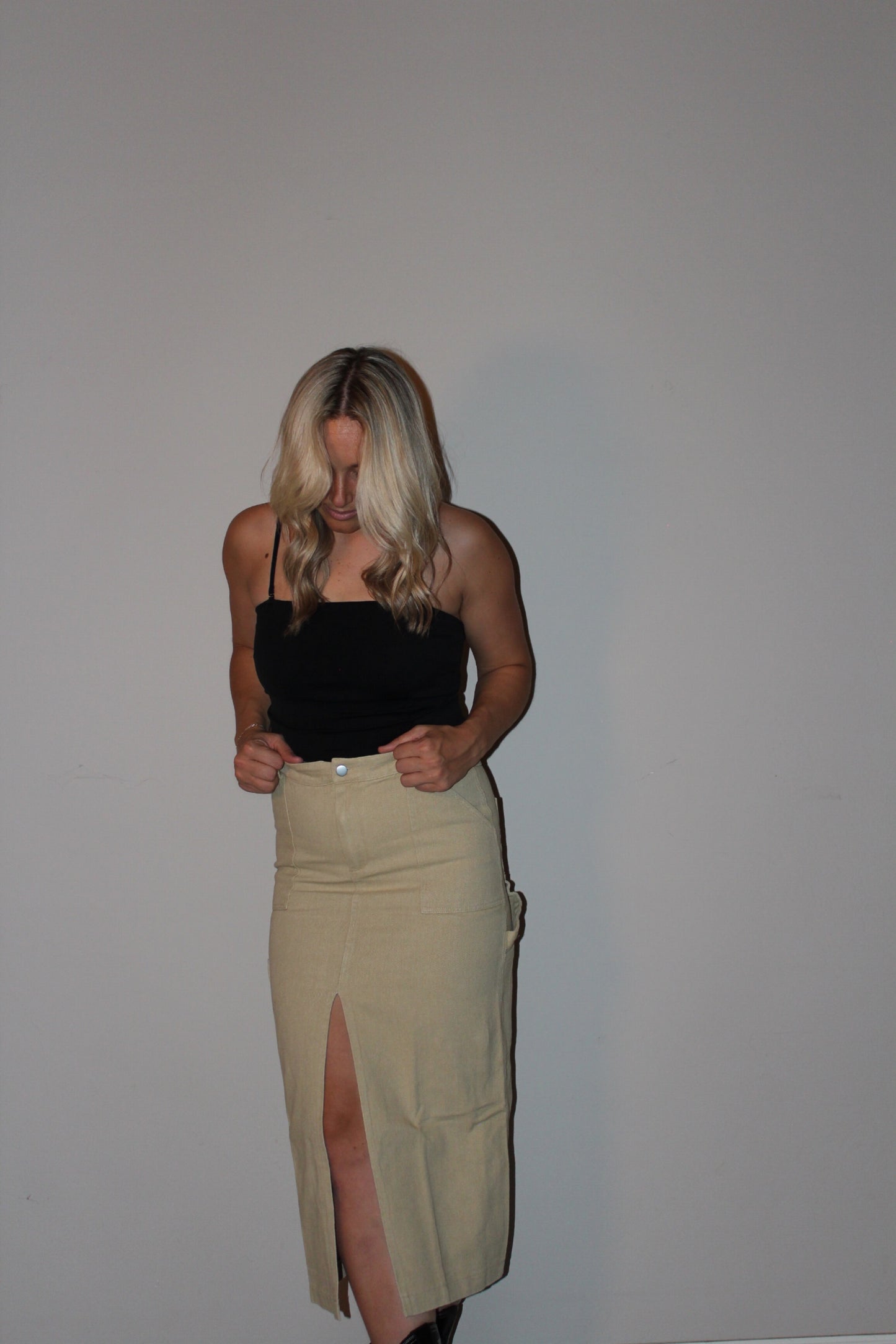 Khaki Cargo Skirt